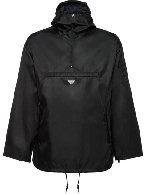 Prada Black Kimono Anorak Jacket 